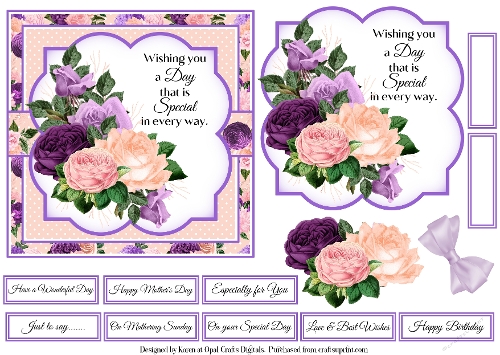 Peach, Pink & Lavender Card Base & Topper Kit 1