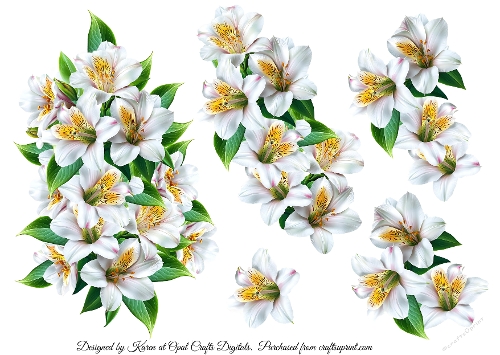 3D Decoupage Alstromeria Sheet 3