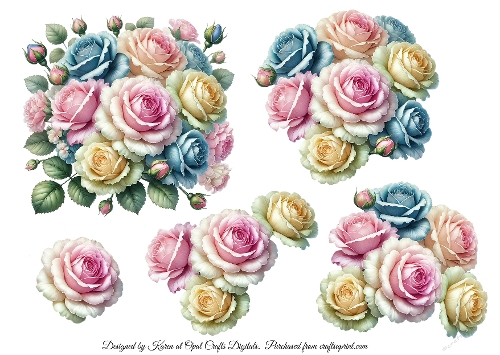 3D Decoupage Roses Sheet 7