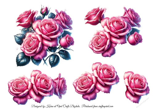 3D Decoupage Roses Sheet 8