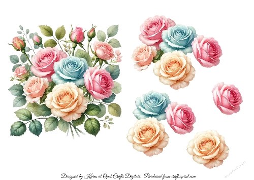 3D Decoupage Roses Sheet 10