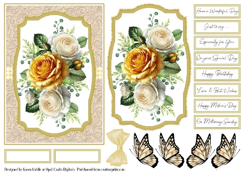 5x7 Roses Card Base & Topper Kit 4