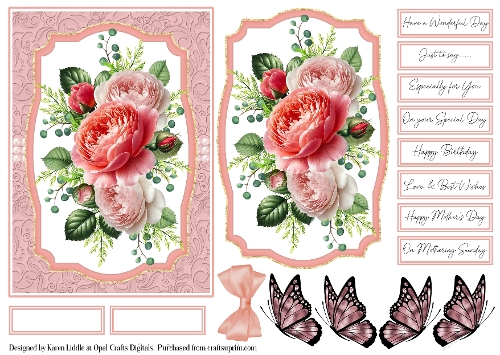 5x7 Roses Card Base & Topper Kit 5