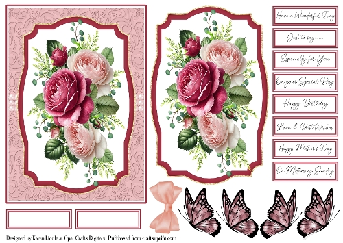 5x7 Roses Card Base & Topper Kit 6