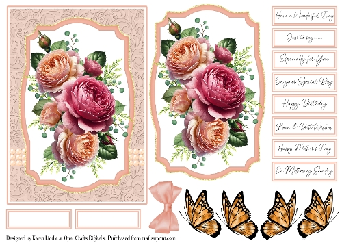 Roses-Enjoy Your Day Card Base & Topper Kit 7