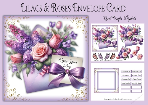 Lilacs & Roses Envelope Card