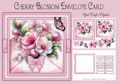 Cherry Blossoms Envelope Card