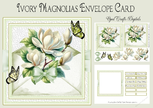 Ivory Magnolia Envelope Card