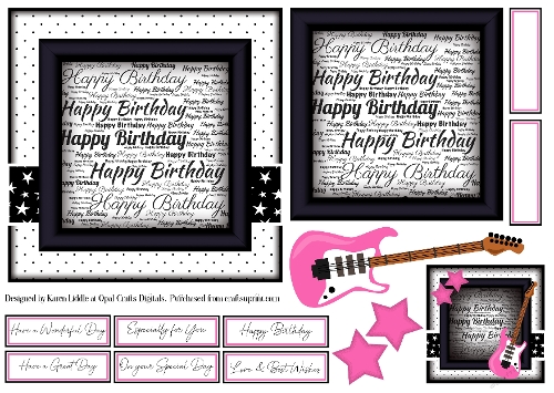 Happy Birthday Pink Guitar