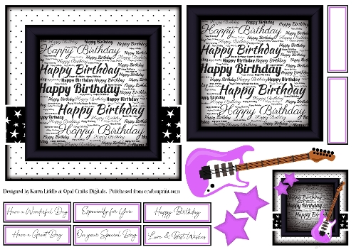 Happy Birthday Lilac Guitar