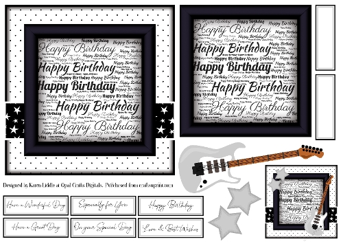 Happy Birthday Grey Guitar