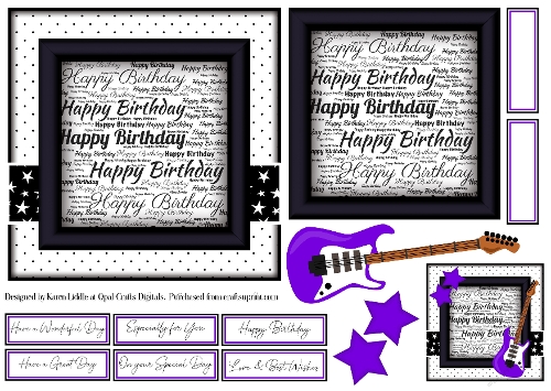 Happy Birthday Purple Guitar