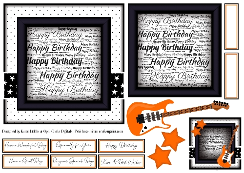 Happy Birthday Orange Guitar