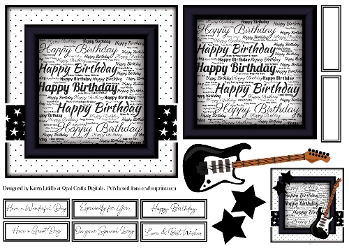 Happy Birthday Black Guitar