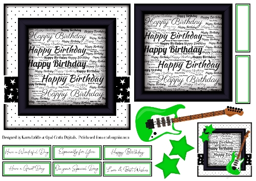 Happy Birthday Green Guitar