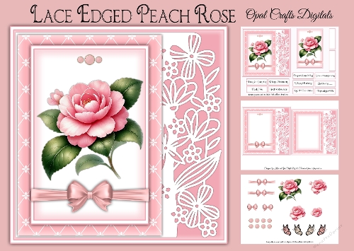 Lace Edged Peach Rose Kit