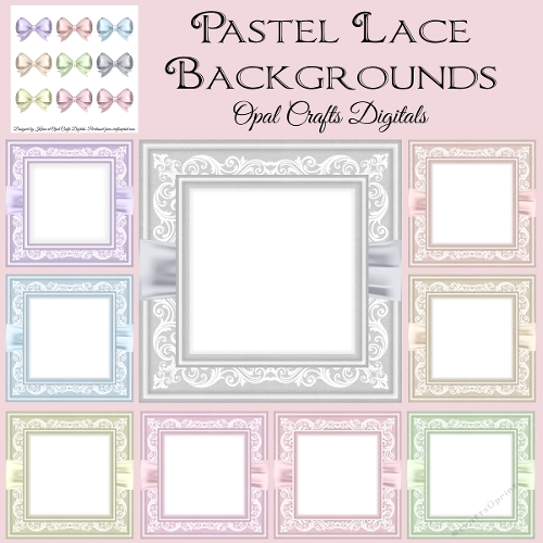 Pastel Lace Backgrounds & Matching Bows