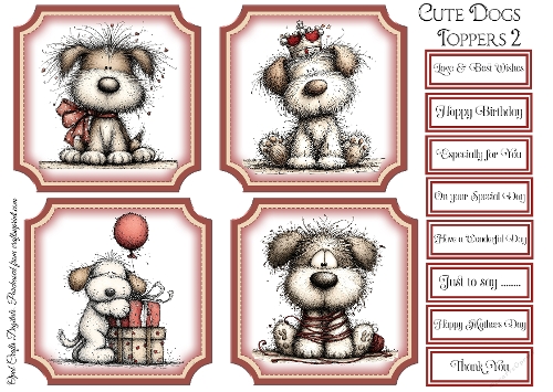 Cute Dogs Toppers & Sentiments Kit 2