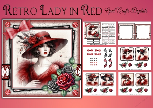 Retro Lady in Red Mni Kit