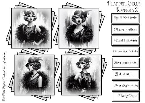 Flapper Girls Toppers & Sentiment Kit 2