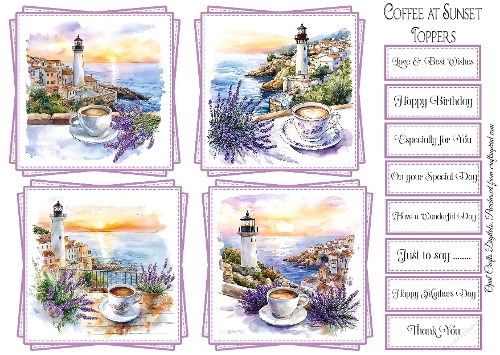 Coffee & Sunset Toppers & Sentiment Kit