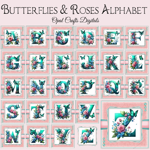 Butterflies & Roses Alphabet Kit
