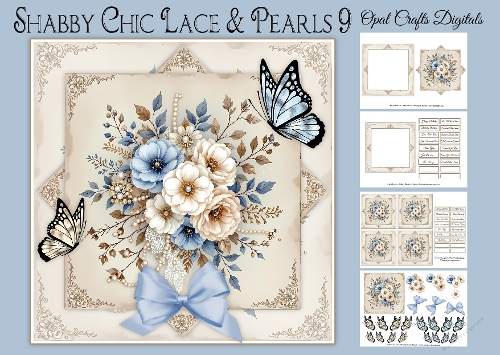 Shabby Chic Pearls & Lace 9 Mini Kit