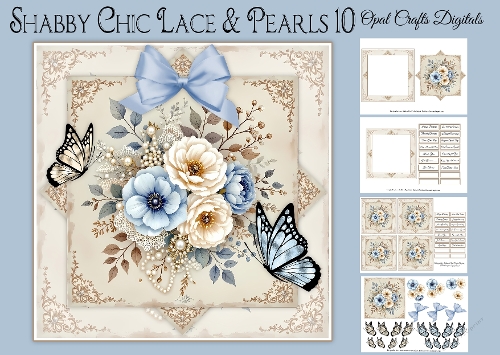 Shabby Chic Pearls & Lace 10 Mini Kit