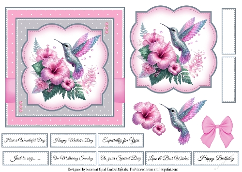 Hummingbird 1 Card Base & Topper Kit