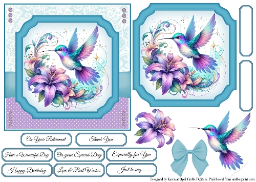 Hummingbird 2 Card Base & Topper Kit