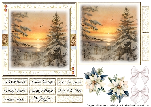 Christmas Sunrise 1 Card Base and Topper Kit 