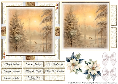 Christmas Sunrise 4 Card Base and Topper Kit 