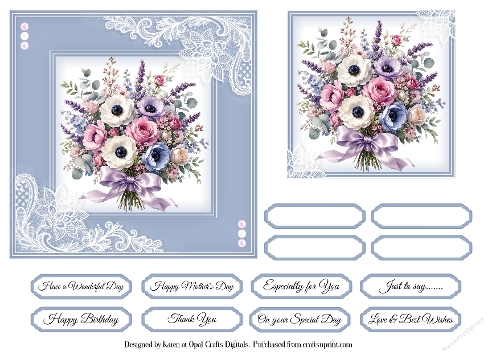 Pastel Florals 1 Card Base & Topper Kit