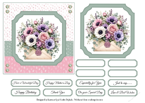 Pastel Florals 3 Card Base & Topper Kit