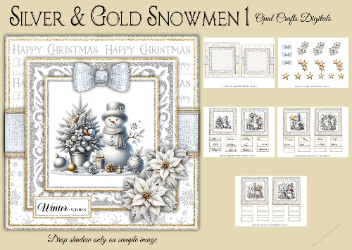 Silver & Gold Snowmen 1 Mini Kit