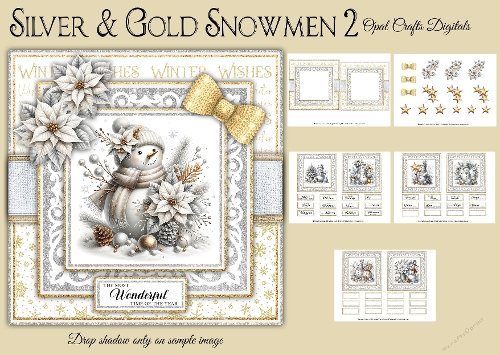 Silver & Gold Snowmen 2 Mini Kit