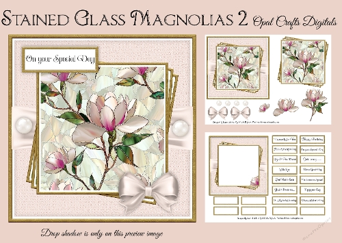 Stained Glass Magnolias 2  Mini Kit