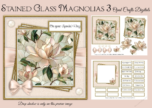 Stained Glass Magnolias 3  Mini Kit