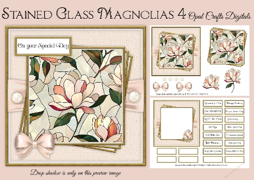 Stained Glass Magnolias 4  Mini Kit
