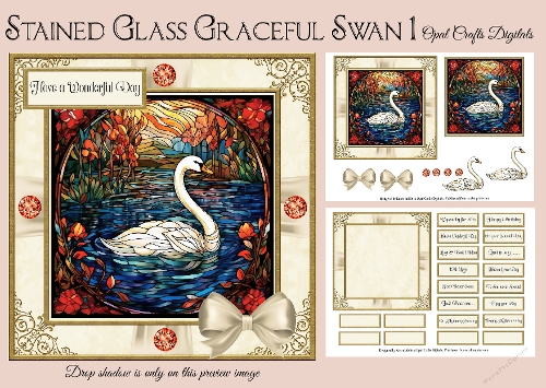 Stained Glass Graceful Swans 1 Mini Kit