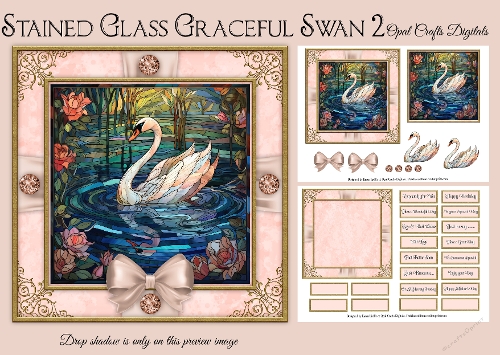 Stained Glass Graceful Swans 2 Mini Kit