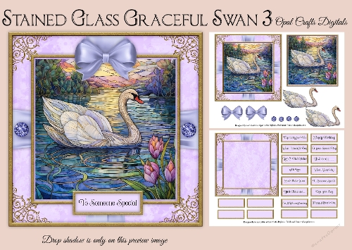 Stained Glass Graceful Swans 3 Mini Kit