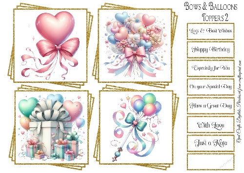 Bows & Balloons Topper & Sentiment Kit 2