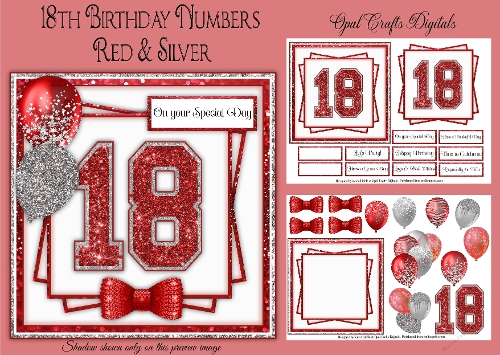 18th Birthday Glitter Red & Silver Mini Kit 