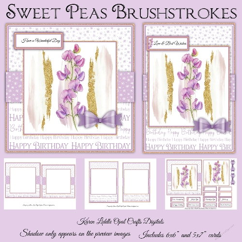 Brushstrokes Sweet Peas Mini Kit - 6x6 & 5x7 Cards