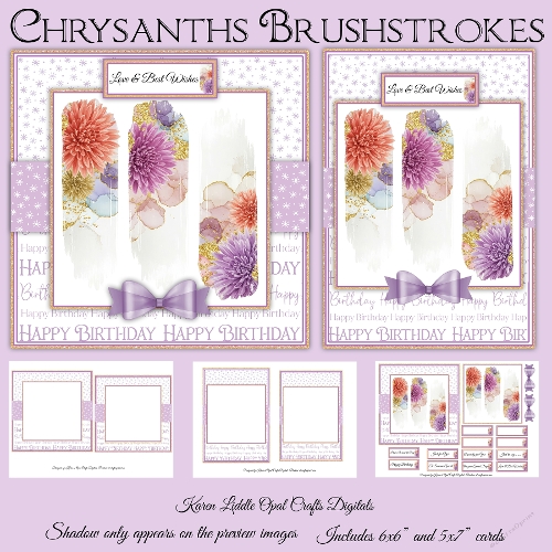 Brushstrokes Chrysanths Mini Kit - 6x6 & 5x7 Cards