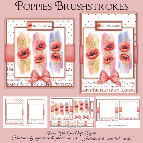 Brushstrokes Poppies Mini Kit - 6x6 & 5x7 Cards