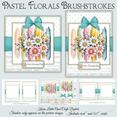 Brushstrokes Pastel Florals Mini Kit - 6x6 & 5x7 Cards