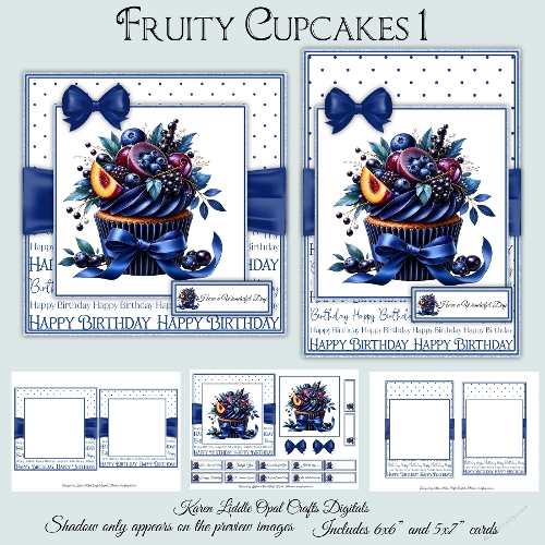 Fruity Cupcakes 1 Mini Kit 5x7 & 6x6 Cards