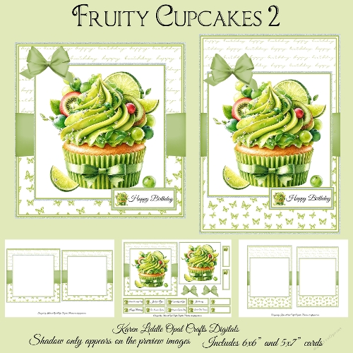 Fruity Cupcakes 2 Mini Kit 5x7 & 6x6 Cards